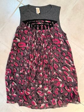 Tru Luv Sz 10 Grey Pink Ribbon Dress
